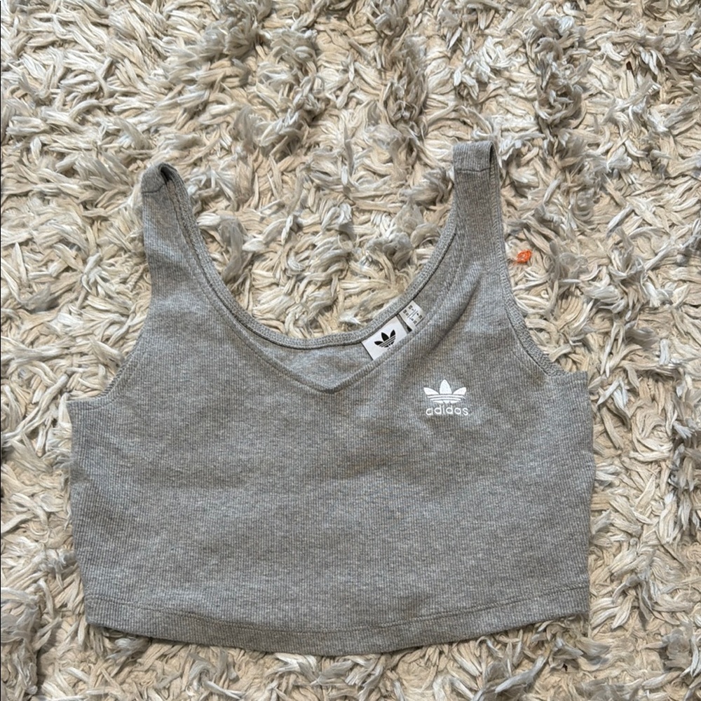 Adidas Heather Gray Crop Top